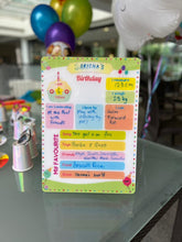 Load image into Gallery viewer, "Birthday photograph" activity board